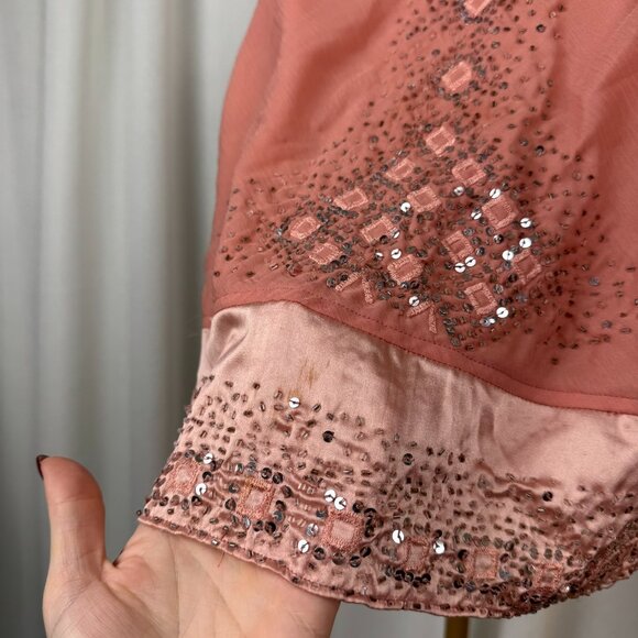 Vintage Y2K Le Château Pink Beaded Embellished Tank Top sz XL - Picture 9 of 10